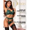 imageRSLOVE Womens Lingerie Sets with Garter Belt 3 Piece Sexy Lace High Waist Bra and Panty Set Push Up Exotic SleepwearGreen