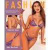 imageRSLOVE Womens Sexy Lingerie Set  2 Piece Floral Lace Bra and Panty Sets Exotic Lingerie with Heart Ring DetailPurple