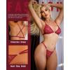 imageRSLOVE Womens Sexy Lingerie Set  2 Piece Floral Lace Bra and Panty Sets Exotic Lingerie with Heart Ring DetailWine Red