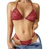 imageRSLOVE Womens Sexy Lingerie Set  2 Piece Floral Lace Bra and Panty Sets Exotic Lingerie with Heart Ring DetailWine Red
