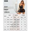 imageRSLOVE Lace Babydoll Lingerie for Women  Sexy Chemise V Neck Sleepwear Mesh Nightgown Strap Boudoir Nightwear with GarterBlack