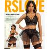 imageRSLOVE Lingerie Sets for Women Sexy  Lingerie for Women Lace Bra and Panty 3 Piece With Garter Belt Mesh Mini SkirtBlack
