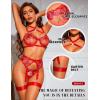 imageRSLOVE Womens Sexy Lingerie Set with Garter Belt Underwire Floral Embroidered 3 Piece Bra and Panty Sets Lace BabydollRed
