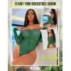 imageRSLOVE Women Lingerie Fishnet Bodysuit Sparkle Rhinestone Sexy Mesh Teddy LingerieDark Green