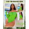 imageRSLOVE Women Lingerie Fishnet Bodysuit Sparkle Rhinestone Sexy Mesh Teddy LingerieLight Green