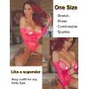 imageRSLOVE Women Lingerie Fishnet Bodysuit Sparkle Rhinestone Sexy Mesh Teddy LingeriePink
