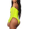 imageRSLOVE Women Lingerie Fishnet Bodysuit Sparkle Rhinestone Sexy Mesh Teddy LingerieYellow