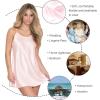 imageRSLOVE Satin Lingerie for Women Chemises Nightgown Sexy Sleepwear Mini Slip Short Silk NightwearPink