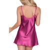 imageRSLOVE Satin Lingerie for Women Chemises Nightgown Sexy Sleepwear Mini Slip Short Silk NightwearPurple