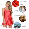 imageRSLOVE Satin Lingerie for Women Chemises Nightgown Sexy Sleepwear Mini Slip Short Silk NightwearRed