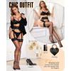 imageRSLOVE Fishnet Stockings for Women  Sexy Thigh High Fishnets High Waist Garter Belt Silicone Suspender PantyhoseBlack