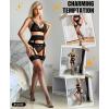 imageRSLOVE Fishnet Stockings for Women  Sexy Thigh High Fishnets High Waist Garter Belt Silicone Suspender PantyhoseBlack