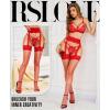 imageRSLOVE Fishnet Stockings for Women  Sexy Thigh High Fishnets High Waist Garter Belt Silicone Suspender PantyhoseRed