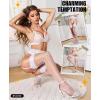 imageRSLOVE Fishnet Stockings for Women  Sexy Thigh High Fishnets High Waist Garter Belt Silicone Suspender PantyhoseWhite