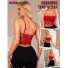 imageRSLOVE Lace Bralettes for Women  Camisole Lingerie Spaghetti Strap Tube Slim Tank Top Y2k Crop CamisolesWine Red