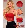 imageRSLOVE Lace Bralettes for Women  Camisole Lingerie Spaghetti Strap Tube Slim Tank Top Y2k Crop CamisolesWine Red