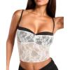 imageRSLOVE Lace Bralettes for Women  Camisole Lingerie Spaghetti Strap Tube Slim Tank Top Y2k Crop CamisolesWhite Black
