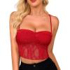 imageRSLOVE Lace Bralettes for Women  Camisole Lingerie Spaghetti Strap Tube Slim Tank Top Y2k Crop CamisolesWine Red