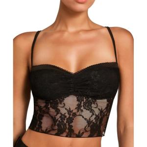 imageRSLOVE Lace Bralettes for Women  Camisole Lingerie Spaghetti Strap Tube Slim Tank Top Y2k Crop CamisolesBlack