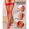 imageRSLOVE Fishnet Thigh High Stockings  Womens Fishnet Stockings Antiskid Silicone Stay Up Pantyhose Sexy Lingerie for WomenRed