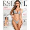 imageRSLOVE Lingerie Set for Women Sexy  V Neck 2 Piece Push Up Bra and Panty Sets Womens Garter Belt Bodysuit Shiny OutfitsGray