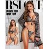 imageRSLOVE Women Sexy Lingerie Set  3 Piece Bra and Panty Sets with Lace Kimono Robe Sheer Sleepwear Mesh NightgownLeopard