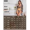 imageRSLOVE Women Sexy Lingerie Set  3 Piece Bra and Panty Sets with Lace Kimono Robe Sheer Sleepwear Mesh NightgownLeopard