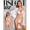 imageRSLOVE Women Sexy Lingerie Set  3 Piece Bra and Panty Sets with Lace Kimono Robe Sheer Sleepwear Mesh NightgownWhite