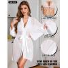 imageRSLOVE Women Sexy Lingerie Set  3 Piece Bra and Panty Sets with Lace Kimono Robe Sheer Sleepwear Mesh NightgownWhite