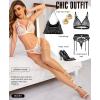 imageRSLOVE Womens Thigh High Stockings  Silicone Lace Top Sheer Stocking Sexy Bow Suspenders PantyhoseSkin
