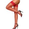 imageRSLOVE Fishnet Thigh High Stockings  Womens Fishnet Stockings Antiskid Silicone Stay Up Pantyhose Sexy Lingerie for WomenRed