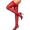 imageRSLOVE Thigh High Stockings for Women  Sheer Stockings Nylon Pantyhose Perfect for Garter Belts ampamp Lingerie OutfitsRed