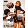 imageRSLOVE Sexy Lingerie Babydoll Chemise  Womens Mesh Hollow Out Backless Mini Dress Long Sleeve One Piece OutfitsBlack