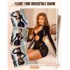 imageRSLOVE Sexy Lingerie Babydoll Chemise  Womens Mesh Hollow Out Backless Mini Dress Long Sleeve One Piece OutfitsBlack