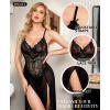 imageRSLOVE Women Lingerie Babydoll Sexy Nightgown Lace Chemise Exotic Sleepwear NightyBlack