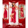 imageRSLOVE Women Lingerie Babydoll Sexy Nightgown Lace Chemise Exotic Sleepwear NightyWine Red