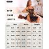 imageRSLOVE Women Sexy Babydoll Lingerie Lace Nightgowns Nighty Mesh Sleepwear Wedding Lingerie For BrideBlack