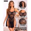 imageRSLOVE Women Sexy Babydoll Lingerie Lace Nightgowns Nighty Mesh Sleepwear Wedding Lingerie For BrideBlack