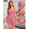 imageRSLOVE Women Sexy Babydoll Lingerie Lace Nightgowns Nighty Mesh Sleepwear Wedding Lingerie For BrideLight Purple