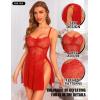 imageRSLOVE Women Sexy Babydoll Lingerie Lace Nightgowns Nighty Mesh Sleepwear Wedding Lingerie For BrideRed