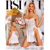 imageRSLOVE Women Sexy Babydoll Lingerie Lace Nightgowns Nighty Mesh Sleepwear Wedding Lingerie For BrideWhite