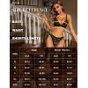 imageRSLOVE Lingerie for Women Sexy Floral Lace Bra and Panty Sets Two Piece BabydollBlack