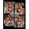 imageRSLOVE Lingerie for Women Sexy Floral Lace Bra and Panty Sets Two Piece BabydollBlue