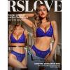 imageRSLOVE Lingerie for Women Sexy Floral Lace Bra and Panty Sets Two Piece BabydollBlue