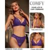 imageRSLOVE Lingerie for Women Sexy Floral Lace Bra and Panty Sets Two Piece BabydollPurple