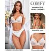 imageRSLOVE Lingerie for Women Sexy Floral Lace Bra and Panty Sets Two Piece BabydollWhite