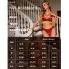 imageRSLOVE Lingerie for Women Sexy Floral Lace Bra and Panty Sets Two Piece BabydollWine Red