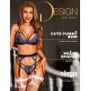 imageRSLOVE Women Lingerie Sets with Garter Belt 3 Piece Lace Teddy Babydoll BodysuitBlackblue
