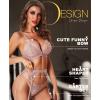 imageRSLOVE Women Lingerie Sets with Garter Belt 3 Piece Lace Teddy Babydoll BodysuitDeep Pink