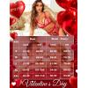 imageRSLOVE Women Lingerie Sets with Garter Belt 3 Piece Lace Teddy Babydoll BodysuitRed and White